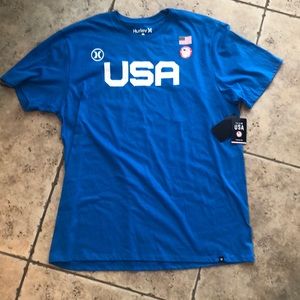 Men’s Hurley Team USA T-shirt Blue Large New